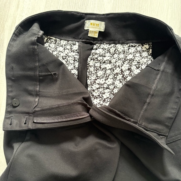 Maeve by Anthropologie The Junie Wide Leg Flare Black Pants Size 12 - Picture 5 of 15